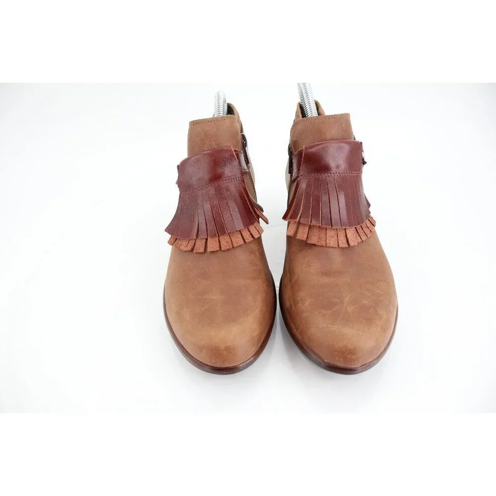 Naot Women's Meltemi Boot Size 39 8 Chelsea Pull On Brown Kiltie Bootie Comfy